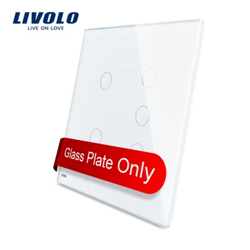 Livolo Luxury White Pearl Crystal Glass, US standard, 2Gang &3Gang Glass Panel, VL-C5-C2/C3-11