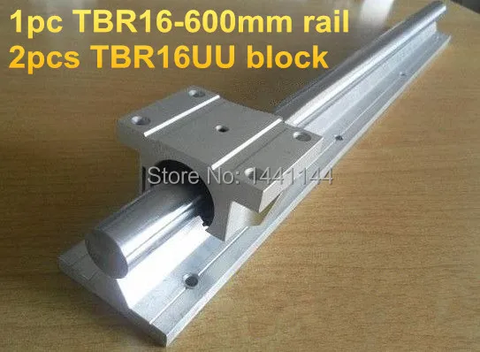 1pcs TBR16 - 600mm linear rail + 2pcs TBR16UU Flange linear slide block