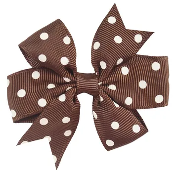 4 Pcs/Lot 2.5'' Polka Dots Mini Hair Bow For Baby Boutique Mini Ribbon Bow For Girls Children Hair Accessories