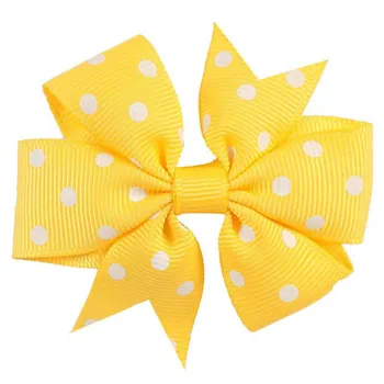 4 Pcs/Lot 2.5'' Polka Dots Mini Hair Bow For Baby Boutique Mini Ribbon Bow For Girls Children Hair Accessories