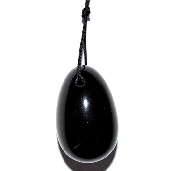 Natural big size 30*20mm(1pcs) obsidian jade crystal gemstone egg Pelvic floor Muscle Vaginal Ben Wa yoni egg for Kegel exercise