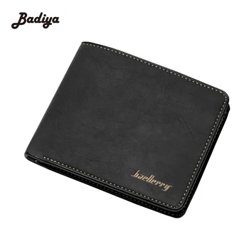 New Design Short Carteira Masculina Purse Solid Leather Male Money Purses Ultra Thin Scrub Monedero Male Wallets For Man