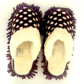 DreamShining Warm Winter Stripes Dots Lazy Wipe Slippers Washable Cotton Shoes Home Shoes Only One Size 38-42