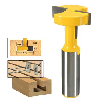 Straight T-track Slot Router Bit 1/2'' Shank For Woodworking Engraving Cutter Tool