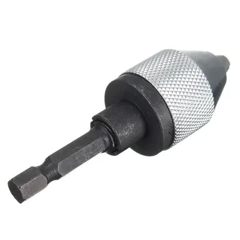 0.3-6.5mm Keyless Drill Bit Chuck Plug Adapter 1/4 Inch Hex Shank For Impact Driver