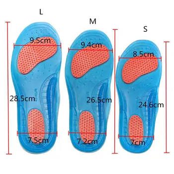 1 Pair Large Size Orthotic Insoles Arch Support Massaging Anti-Slip Soft Gel Shoe Insole Inserts Pad For Man Women 3 Sizes