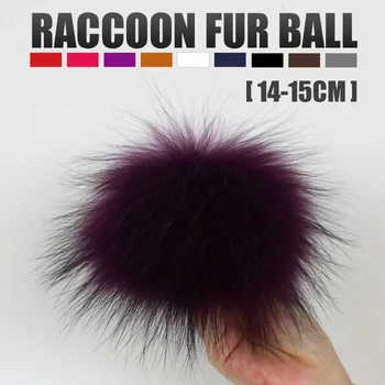 Christmas Genuine Real Big Raccoon Fur Ball Pompoms For Winter Women Accessories Beanie Hat Cap Top Fur Ball For Hat Many Colors