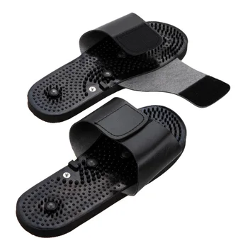 2pcs=1pair Black Rubber Electrode Slippers for Tens Acupuncture Therapy Massager Machine JR309 Physiotherapy Body Foot Massage