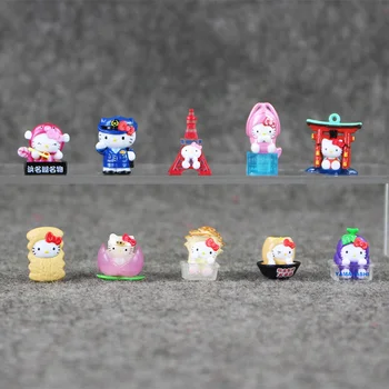 50pcs/lot Cute Hello Kitty PVC Figure Kawaii Hello Kitty 1.5-3cm Dolls Mini Model Toy Birthday Gift for Boys and Girls