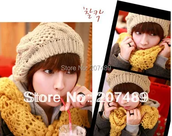 Wholesale retail ladies''s fashion flower bud Leisure Knitted hat Beanie Cap Autumn Spring Winter multi colors option whcn