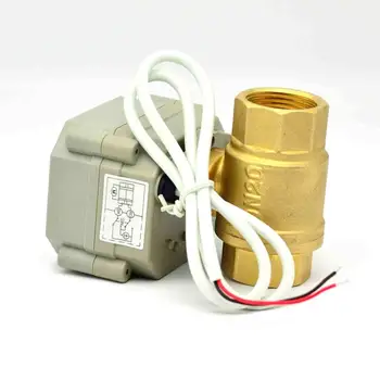 3/4'' brass electric valve, AC/DC9-24V DN20 motorized valve with normal open or normal closed function