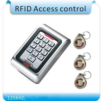 Newest Waterproof metal shell outdoor access control , USE password + RFID,125KHZor 13.56MHZ DC12 -24 v +10 pcs cards