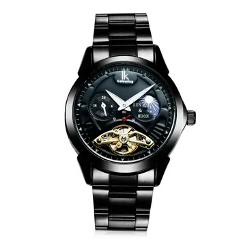 IK Luxury Fashion Montre Homme Men's Moon Phase Automatic Tourbillion Mechanical Watch Wristwatch