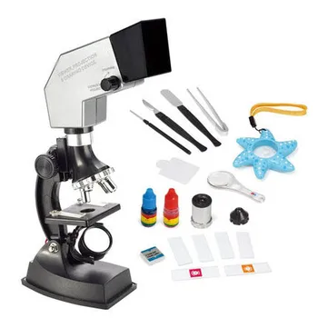 900X 600X 300X 100X 4 way system Pupils Children Scientific experiments Educational Toy Projection Microscope Set Microscope toy