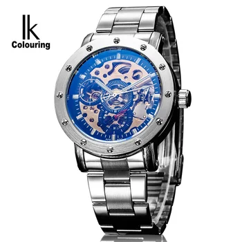 New 2017 IK Luxury Mechanical Allochroic Glass Watch Auto Men's Watches Wristwatch Gifts