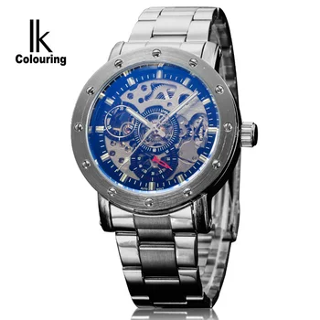New 2017 IK Luxury Mechanical Allochroic Glass Watch Auto Men's Watches Wristwatch Gifts