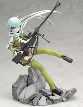 22.5cm Sword Art Online Model Asada Shino Action Figure SAO Sniper Shino Figure Toy