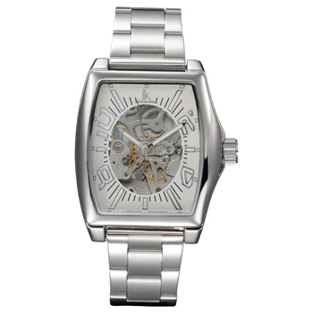 IK Luxury Square Stainless Steel Men automatic Mechanical Watch Skeleton Watch For Men's Dress Wristwatch
