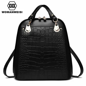 2017 Japan and Korean Style Fashion Double Color Leather Splice Women Backpack Student Brand Schoolbag Bagpack sac a dos 7 Color