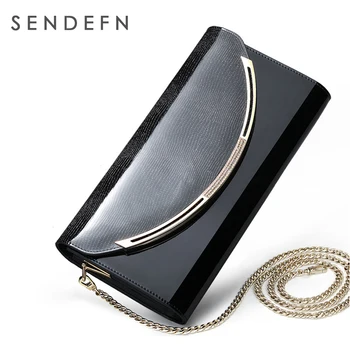 Sendefn Bag Luxury Women Bag Patent Leather Handbag Shiny Handbag Women Fashion Chain Bag New Crossbody Bag Handbag Party Clutch