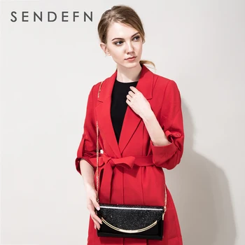 Sendefn Bag Luxury Women Bag Patent Leather Handbag Shiny Handbag Women Fashion Chain Bag New Crossbody Bag Handbag Party Clutch