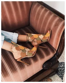 Hot selling mixed colors leather suede sandal 2017 summer peep toe cutouts high heel sandal woman lace-up thin heels sandal