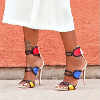 2016 Cover Heel Sandalias Mujer Melissa New Fashion Open Toe High Heel Gladiator Sandal Shoes Woman Multicolor Sandals