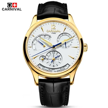 Mens watches mechanical watch dive 50m six-pin tourbillon clock leather business relojes hombre 2017 top brand luxury CARNIVAL