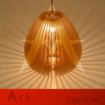 Ark light Handmade Wood led pendant lamp foyer dining room restaurant bedroom hanging drop lights coffee shops pub