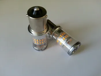 2Pcs New!!3014 48SMD DC12-24V LED Light 1156 BA15S P21W 382 Amber/Yellow Car Break Reverse Stop Tail Lamp Bulbs