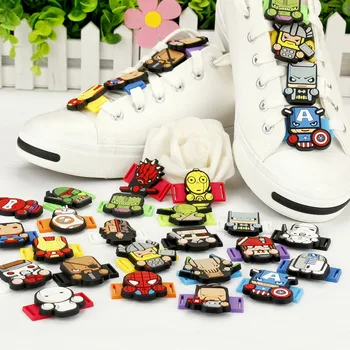 23 Pcs/lot PVC Adorable Lace Up Cute Shoe Accessories Decoration Star War Series Set Casual Sport Shoes Decoration Holiday Gifts
