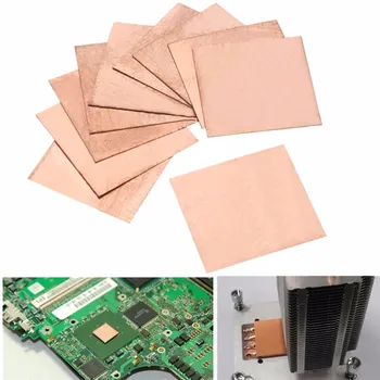 10PCS 0.1mm/0.3mm/0.5mm/0.8mm/ Laptop Copper Sheet Plate Strip Shim Thermal Pad Heatsink Sheet For GPU CPU VGA Chip RAM Cooling