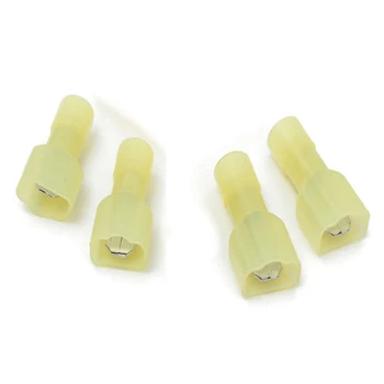 100x Lug Crimp Insulated Electrical Connector Male Female Spade Set, 12-10AWG(Yellow)