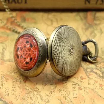 Antique Fullmetal Alchemist Case Bronze Pocket Watch With Chian Necklace Christmas & Birthday Gift Men Women Boy Pendant