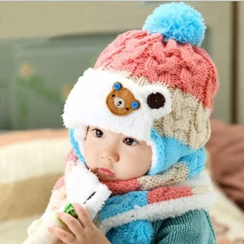 Fashion Star Child Hat 2016 Last Sale Brand Beanie Children Accessories Caps Winter Hats Kids Knitted Hat Scarf Set