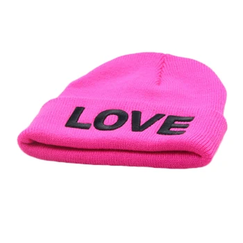 Hot Selling 1PC Love Embroidery kids Beanie For Boys Girls Hat Children Winter Hats Sombrero chapeau 6colors