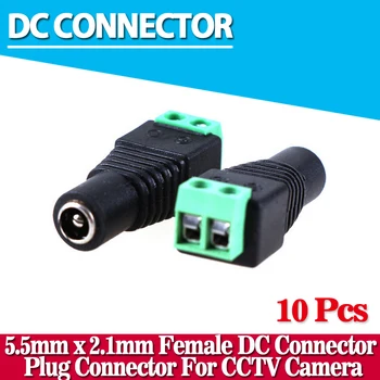 2017 , 10pcs/lot CCTV Connector BNC DC Power Connector Female USE TO CONNECT CABLE AND CCTV CAMERA