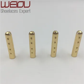 Weiou 100 Pcs/Lot 3.8x20mm Metal Shoelace Bullet ends Aglet Tip replacement Shoes Clothes Lace repairing Silver, Gold, GunBlack
