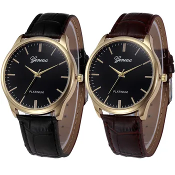 Geneva Watch Fashion Classic Men Women Watches PU Leather Analog Quartz Wrist Watches relogio masculino Clock