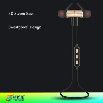 Sweatproof Wireless Sport Bluetooth Earphone 4.1 Magnetic Design Stereo Bass Headphones with Mic Noise Reduction for Smart Phone