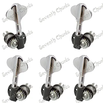 5 Pcs of A Set Chrome Electric Bass Guitar Tuning Pegs Machine Heads Tuners