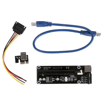 2017 USB 3.0 PCI-E Express 1x to 16x Extender Riser Card Adapter SATA Power Cable 30/50CM For Any Graphics Cards NEW