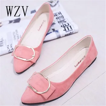 WZV Spring Autumn Women Shoes Pointed Toe Slip-On Flat Shoes Woman Comfortable Single Casual Flats Size 35-41 zapatos mujer
