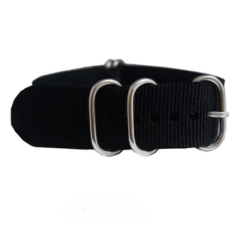 5 Ring Watchband Military Quality Nylon ZULU NATO 18mm 20mm 22mm 24mm For G10 Watch Strap Black color