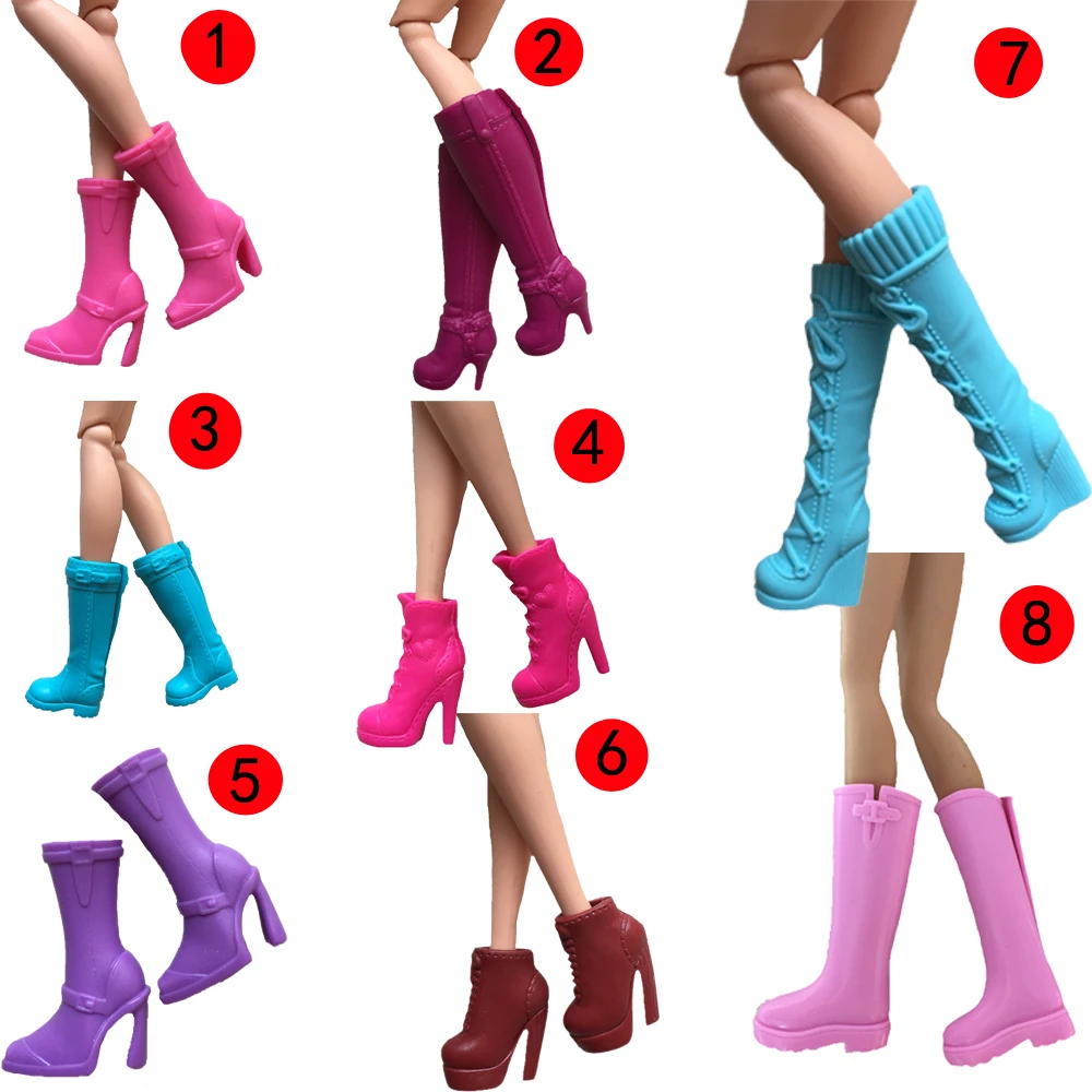 Original many styles for choose Colorful Assorted Casual High heel shoes Boots for Barbie Doll Fashion Cute Newest