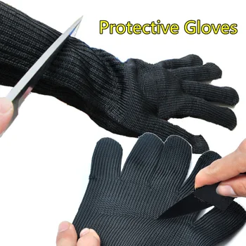Cut-Resistant Long Cut Resistant Working Gloves With Stainless Steel Wire Protective Safety Gloves Metal Tactical Butcher Steel
