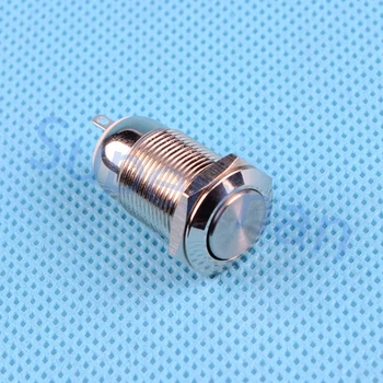 12mm metal push button waterproof nickel plated brass car press button Latching 1NO flat switch 12PY,S.KB