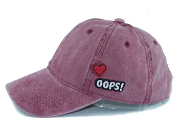 Fashion Cotton Casual Adult Solid Baseball Cap Girl Gorras Love Heart Embroidery Snapback Cap Sport Outdoor Sun Hat TH-031