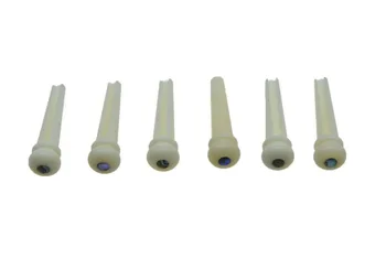 6pcs Pure Bone Acoustic Guitar Bridge Pin Bridge Pins w/ 3mm Pearl Shell Dot