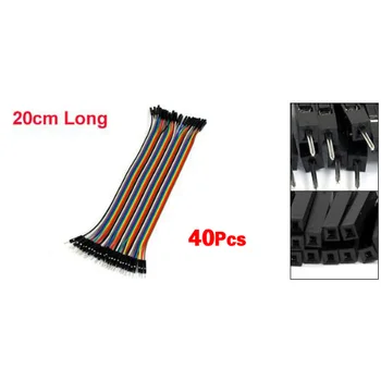 WSFS ! 40 Pcs Colorful 1 Pin Male to Female Jumper Cable Wires 20cm Long